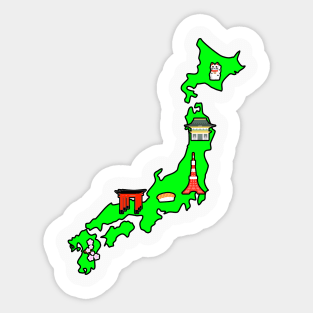 Japan Travel Map - Highlights Sticker